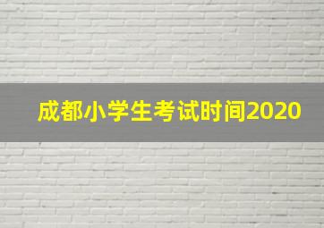 成都小学生考试时间2020