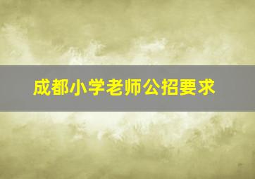 成都小学老师公招要求