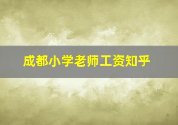 成都小学老师工资知乎