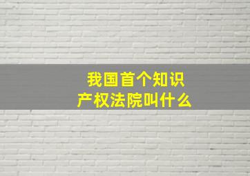 我国首个知识产权法院叫什么