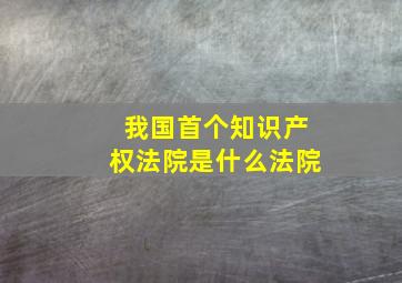 我国首个知识产权法院是什么法院