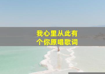 我心里从此有个你原唱歌词