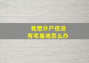 我想分户但没有宅基地怎么办