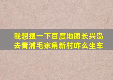 我想搜一下百度地图长兴岛去青浦毛家角新村咋么坐车