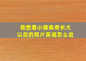 我想看小猪佩奇长大以后的照片英语怎么说