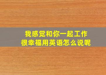 我感觉和你一起工作很幸福用英语怎么说呢