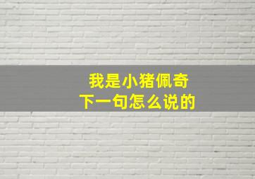 我是小猪佩奇下一句怎么说的