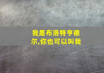 我是布洛特亨德尔,你也可以叫我