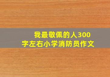 我最敬佩的人300字左右小学消防员作文