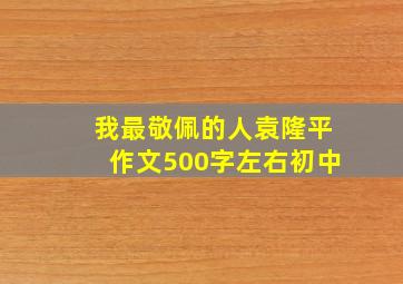 我最敬佩的人袁隆平作文500字左右初中