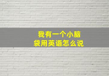 我有一个小脑袋用英语怎么说