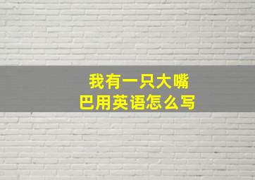 我有一只大嘴巴用英语怎么写