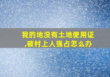 我的地没有土地使用证,被村上人强占怎么办