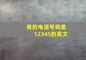 我的电话号码是12345的英文