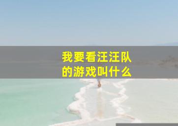 我要看汪汪队的游戏叫什么