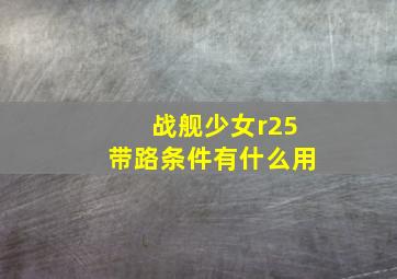 战舰少女r25带路条件有什么用