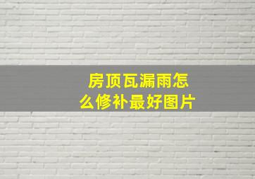 房顶瓦漏雨怎么修补最好图片