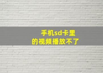 手机sd卡里的视频播放不了