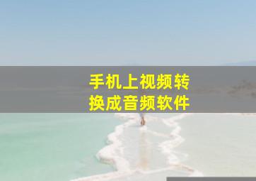 手机上视频转换成音频软件