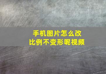 手机图片怎么改比例不变形呢视频