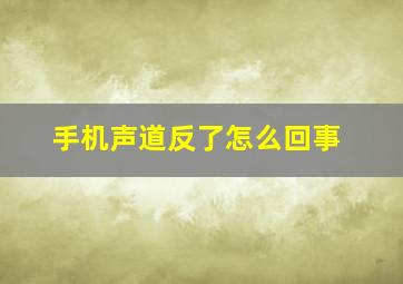 手机声道反了怎么回事