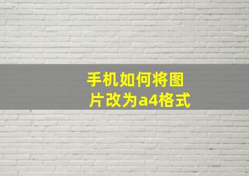 手机如何将图片改为a4格式