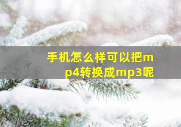 手机怎么样可以把mp4转换成mp3呢