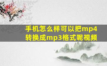 手机怎么样可以把mp4转换成mp3格式呢视频