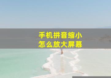 手机拼音缩小怎么放大屏幕