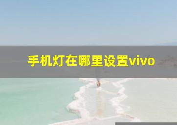 手机灯在哪里设置vivo