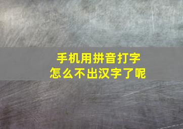 手机用拼音打字怎么不出汉字了呢