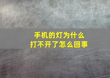 手机的灯为什么打不开了怎么回事