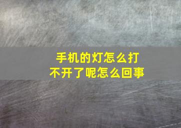 手机的灯怎么打不开了呢怎么回事