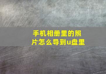 手机相册里的照片怎么导到u盘里