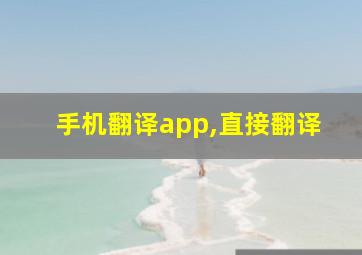 手机翻译app,直接翻译