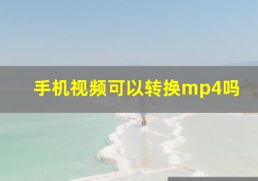 手机视频可以转换mp4吗