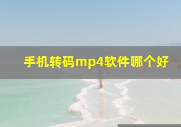 手机转码mp4软件哪个好