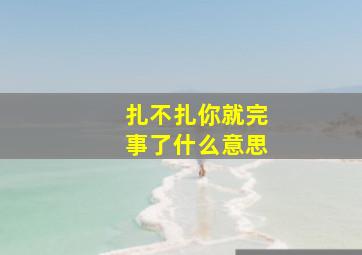 扎不扎你就完事了什么意思