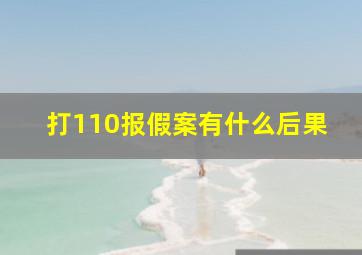 打110报假案有什么后果