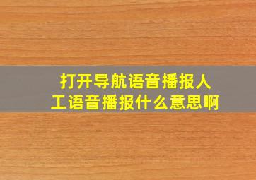 打开导航语音播报人工语音播报什么意思啊