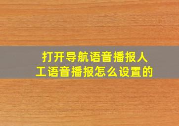 打开导航语音播报人工语音播报怎么设置的