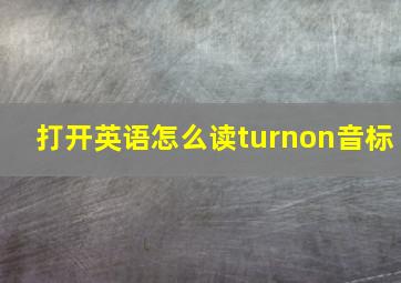 打开英语怎么读turnon音标