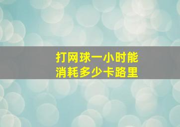 打网球一小时能消耗多少卡路里