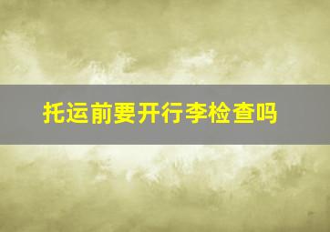 托运前要开行李检查吗