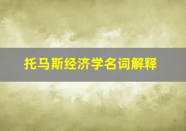 托马斯经济学名词解释