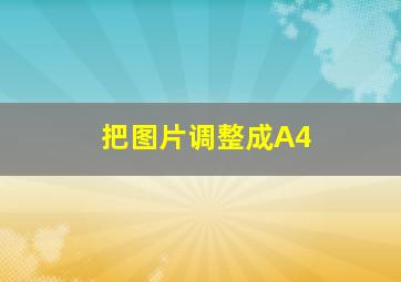 把图片调整成A4