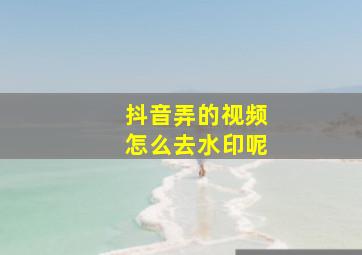 抖音弄的视频怎么去水印呢