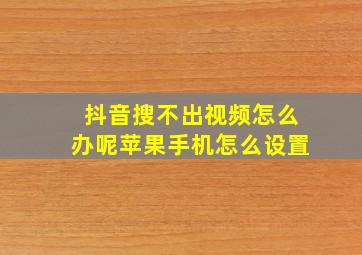 抖音搜不出视频怎么办呢苹果手机怎么设置