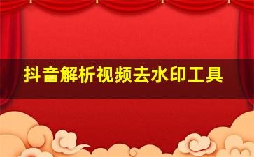 抖音解析视频去水印工具