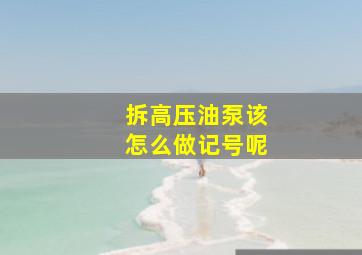 拆高压油泵该怎么做记号呢